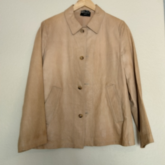 Vintage Krizia Uomo Men's Tan Leather Jacket